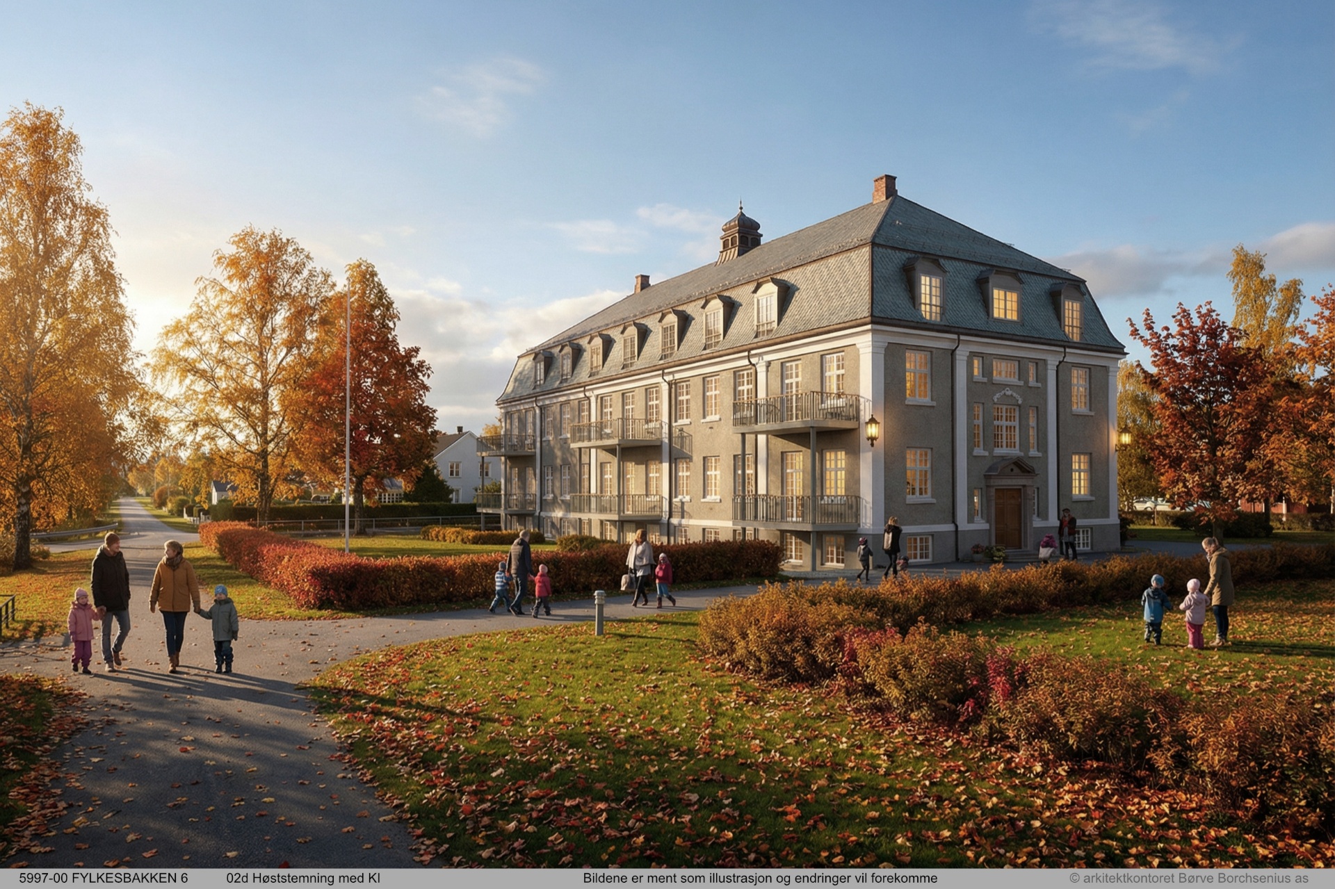 Fylkesbakken, det historiske Fylkeshuset i høstlys